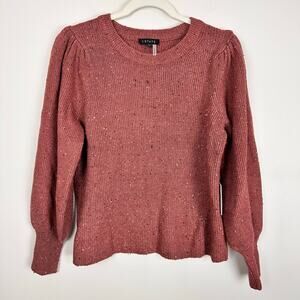 1. State Romantic Bishop Sleeve Knit Sweater Top Terra Earth Pink Size Large NWT